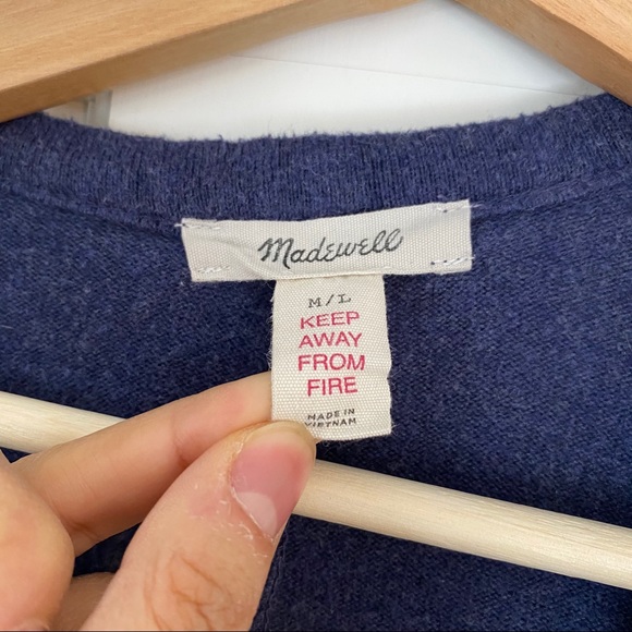 SOLD - Madewell Embroidered Robe -Heather Blue-M/L - Picture 7 of 9